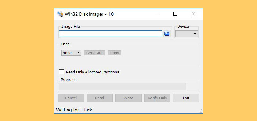 run win32 disk imager